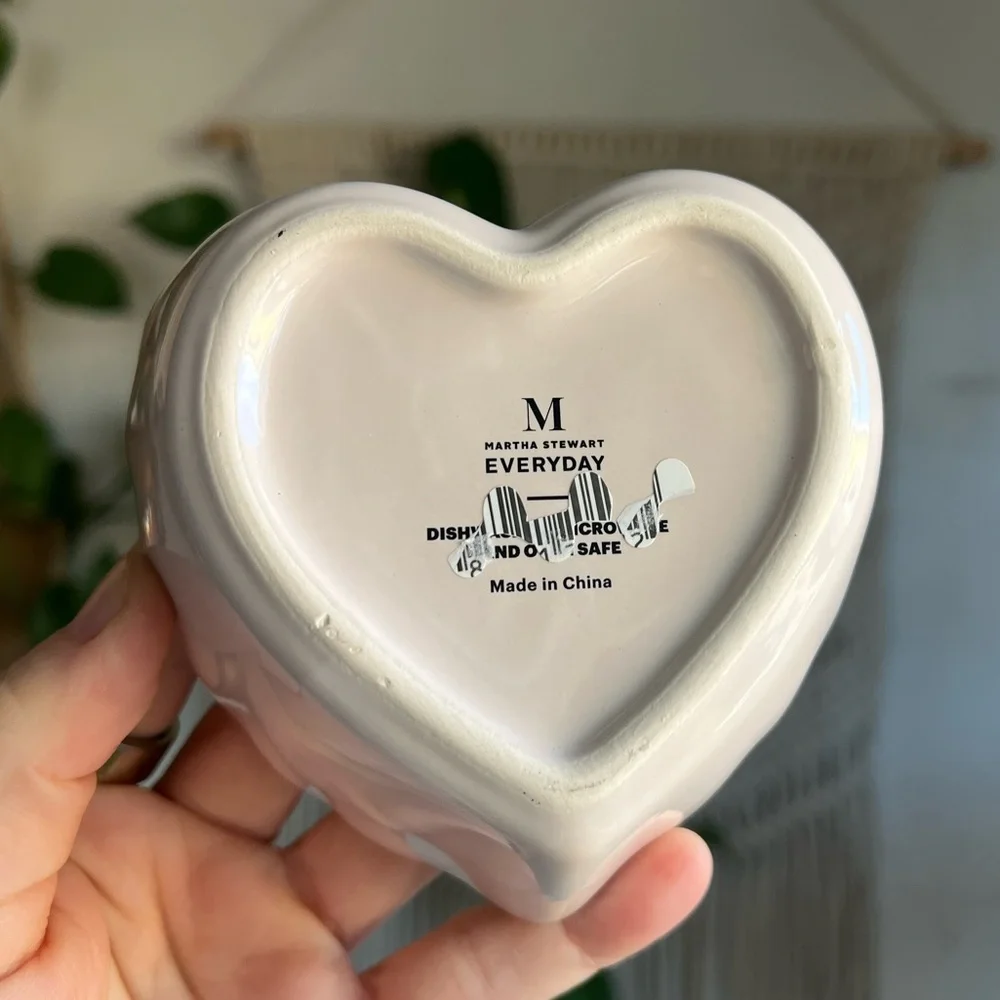 Martha Stewart Everyday Ceramic Heart Dish - Perfect for Valentine’s Day - 4x4”